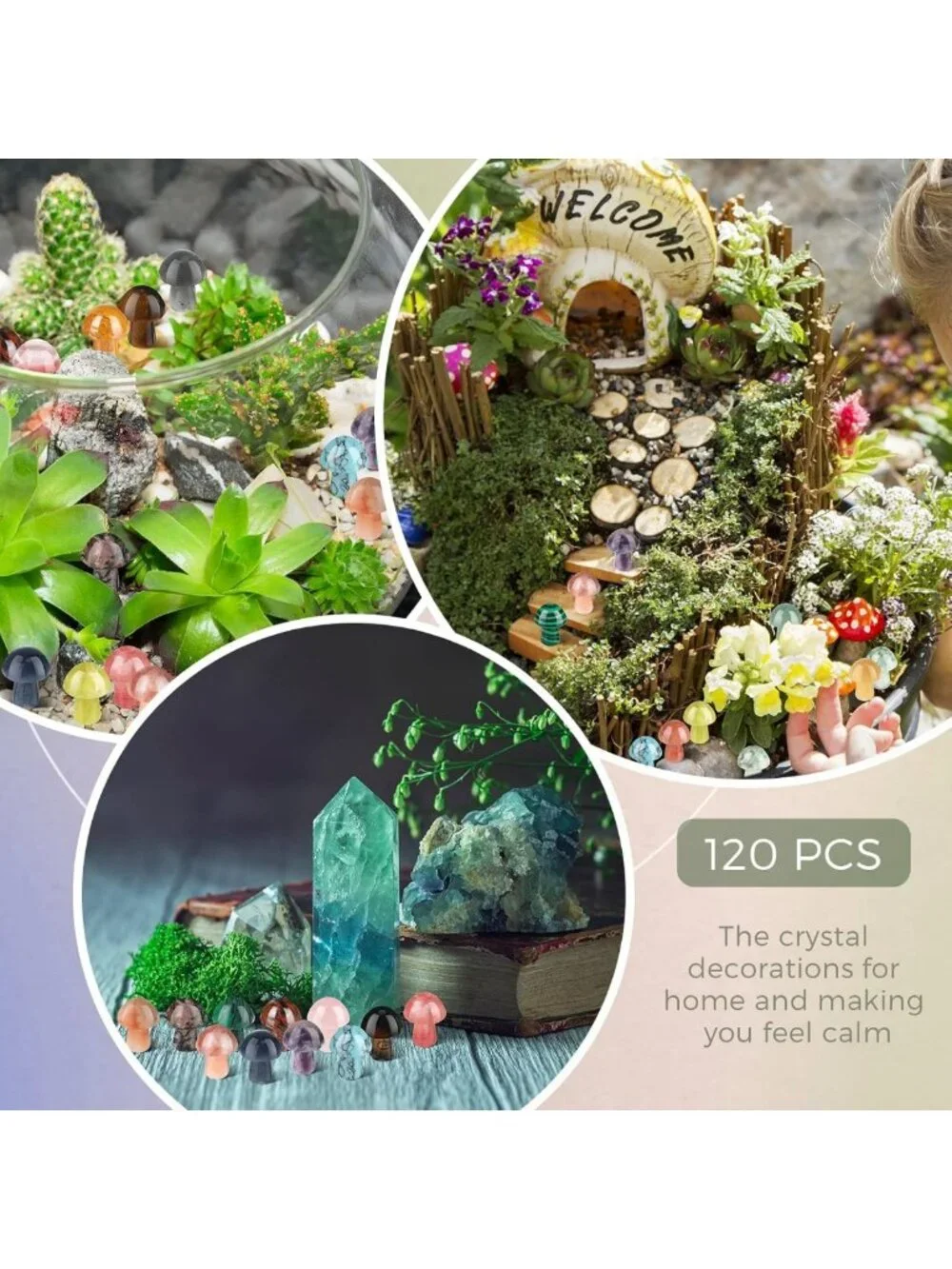120 Crystal Mushroom Sculptures - Unique Home Decor for Crafting & Display